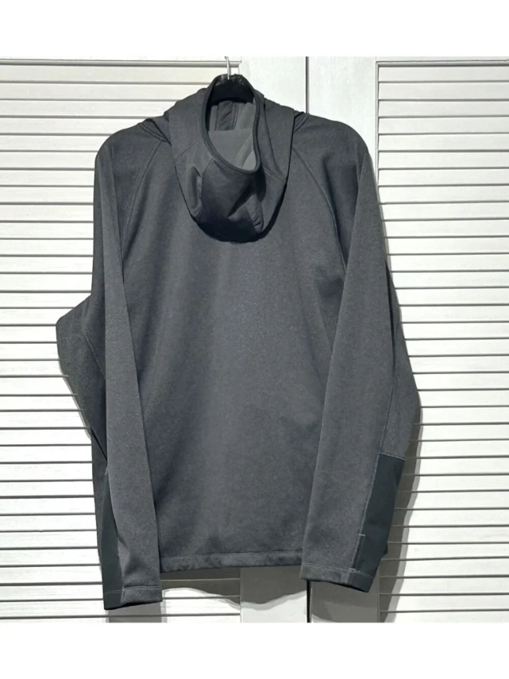 The North Face Men's Gray Full-Zip Hooded Jacket With Blue Logo Size XL 3045